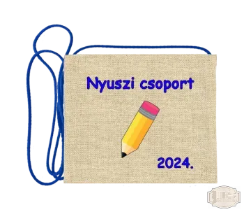 Vászon alapon festett óvodás Ballagási tarisznya, pamut zsinórral, ceruza minta OVF - 6