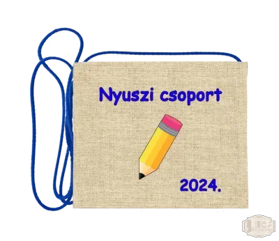 Vászon alapon festett óvodás Ballagási tarisznya, pamut zsinórral, ceruza minta OVF - 6
