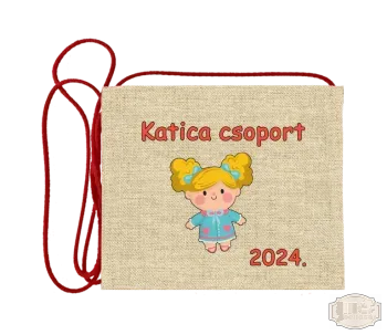 Vászon alapon festett óvodás Ballagási tarisznya, pamut zsinórral, baba minta OVF - 2