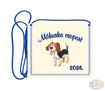 Polifilc alapon festett óvodás Ballagási tarisznya, pamut zsinórral, kutya mintával OPF-0016