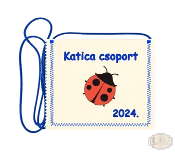 Polifilc alapon festett óvodás Ballagási tarisznya, pamut zsinórral, katica mintával OPF - 14