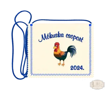 Polifilc alapon festett óvodás Ballagási tarisznya, pamut zsinórral, kakas mintával OPF - 13