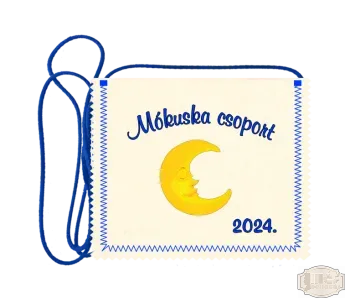 Polifilc alapon festett óvodás Ballagási tarisznya, pamut zsinórral, hold mintával OPF - 12