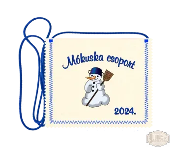 Polifilc alapon festett óvodás Ballagási tarisznya, pamut zsinórral, hóember mintával OPF - 11