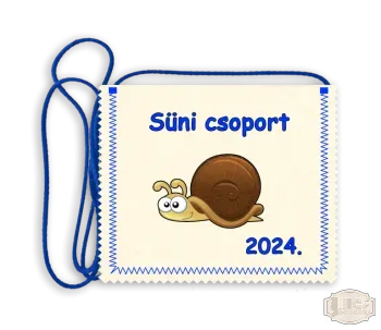 Polifilc alapon festett óvodás Ballagási tarisznya, pamut zsinórral, csiga mintával OPF - 1