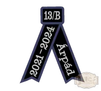 Bársony ezüst fémszállal hímzett avatószalag BH-0024