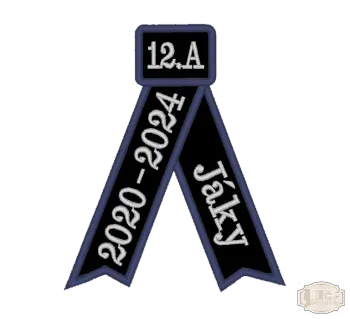 Bársony ezüst fémszállal hímzett avatószalag BH-0023