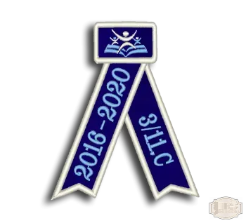 Selyem hímzett avatószalag iskolalogóval SH-0001