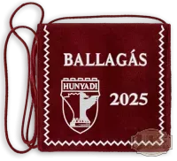Ballagási tarisznya Bársony alapra hímzett iskolalogóval - Oroszlány Hunyadi