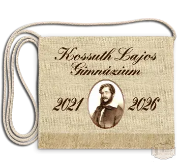 Vászon portrés festett Ballagási tarisznya - Kossuth Lajos Gimnázium - Budapest XX.ker